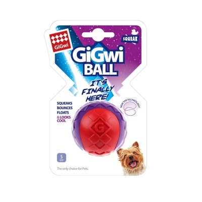GiGwi球就是經典- 玩具小啾球單顆(紅紫色)