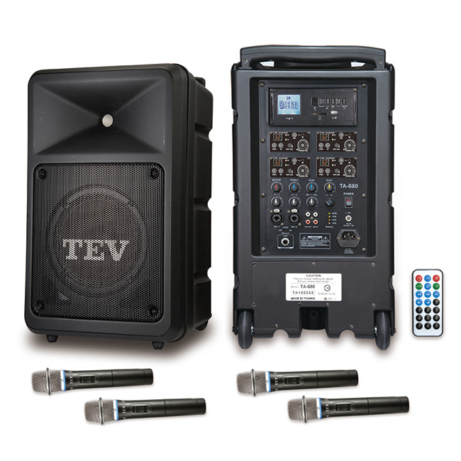 TEV USB/SD四頻無線擴音機 TA680U-4