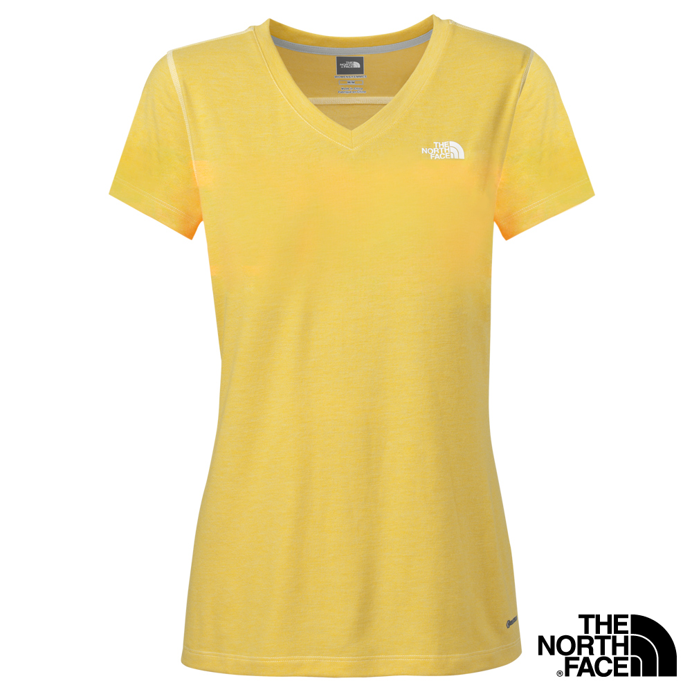 The North Face 女 FlashDry短袖T-Shirt 閃電黃灰