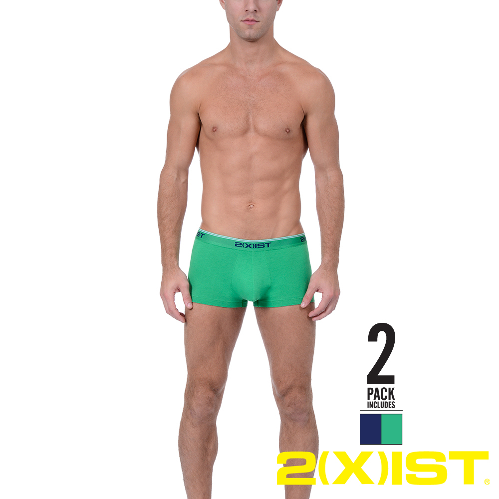 2(X)IST 基本彈性Stretch(二件組) 低腰四角褲(綠+藍)
