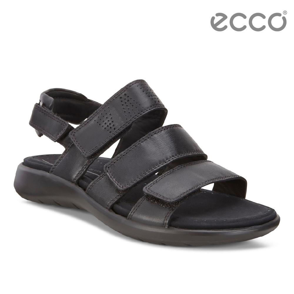 ECCO SOFT 5 SANDAL 女 魔鬼氈休閒涼鞋-黑