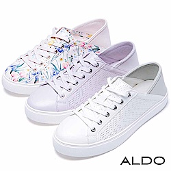 ALDO 原色網眼蝴蝶綁帶厚底休閒鞋~白/紫/花