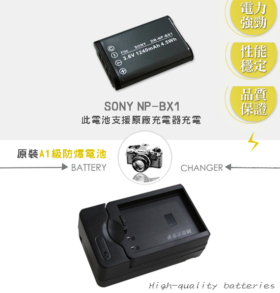 WELLY SONY NP-BX1 / NPBX1 認證版 防爆相機電池充電組