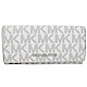 MICHAEL KORS JET SET PVC扣式長夾(白/海軍藍) product thumbnail 1