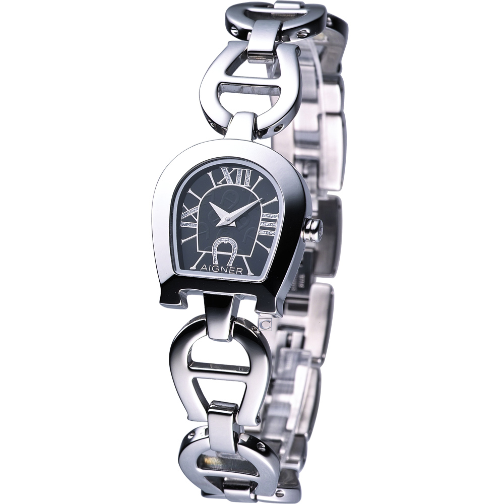 AIGNER Cortina 經典時尚女用腕錶-黑/24x26mm
