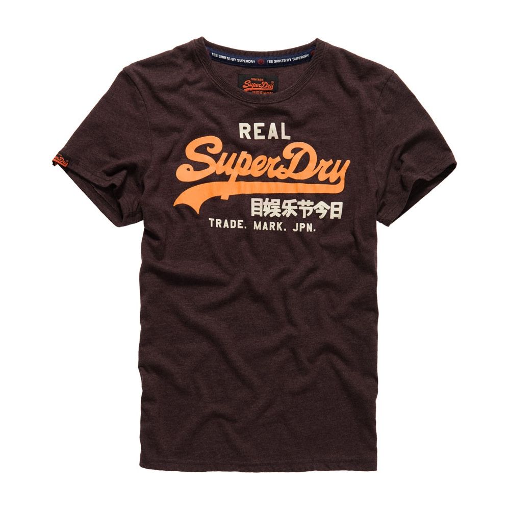 SUPERDRY 極度乾燥 短袖文字T恤 --酒紅