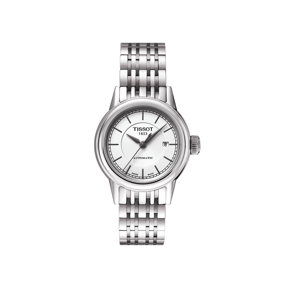 TISSOT 天梭 官方授權 T-Classic Carson 經典機械女錶-銀/29mm