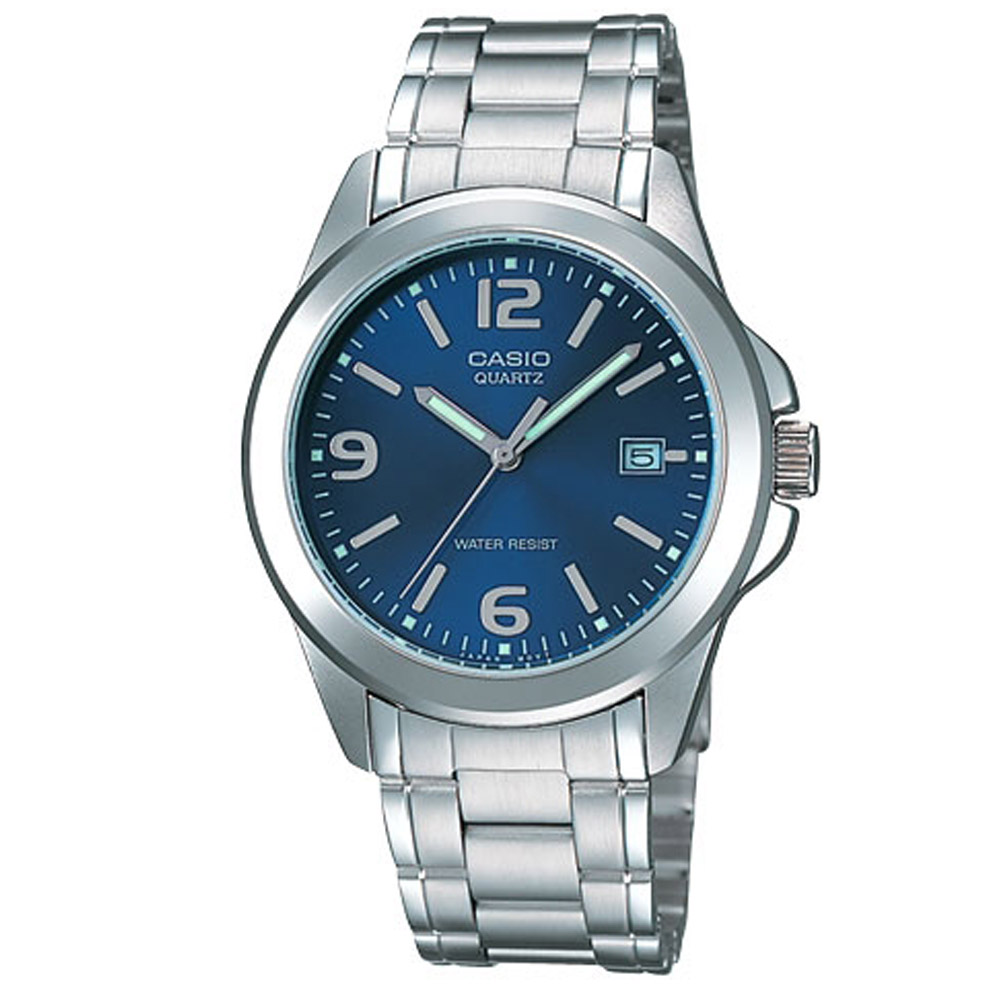 CASIO 時尚都會新風格指針錶(MTP-1215A-2A)-藍/38.4mm