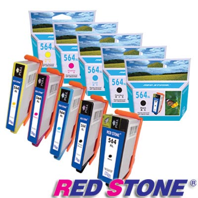 RED STONE for HP CB321WA~CB325WA NO.564XL(黑+相片黑+3彩)