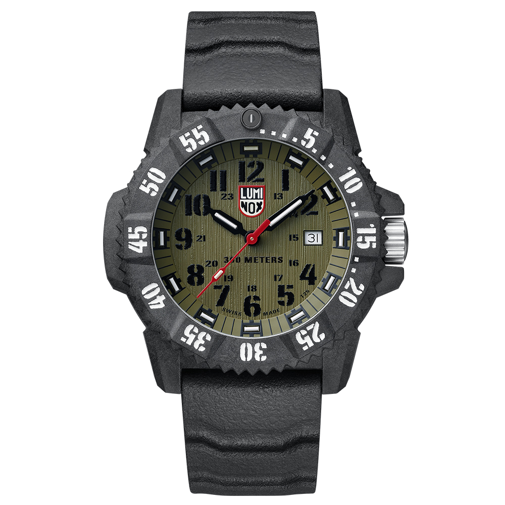 LUMINOX 雷明時 3800碳纖維超級海豹系列腕錶-橄欖綠x黑時標/46mm