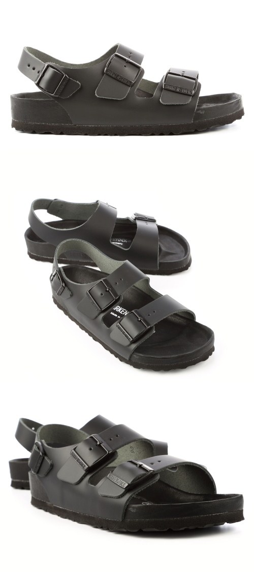 勃肯BIRKENSTOCK 948211。米蘭繫踝二條拖鞋(黑)