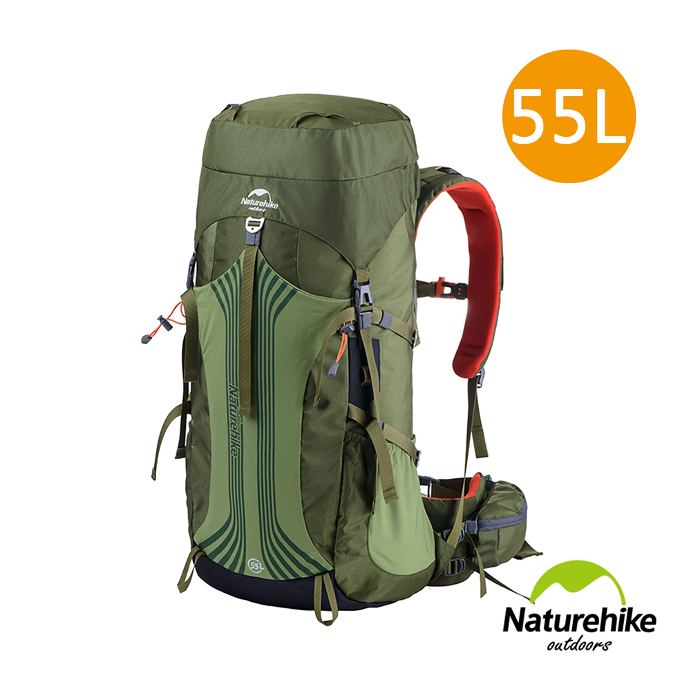 Naturehike 55+5L 云徑重裝登山後背包 自助旅行包 軍綠 - 急速配