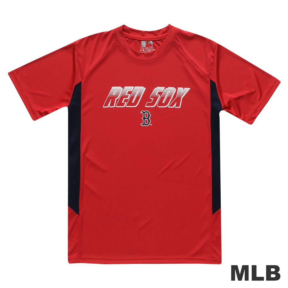 MLB-波士頓紅襪隊網眼布快排短袖T恤-紅(男)