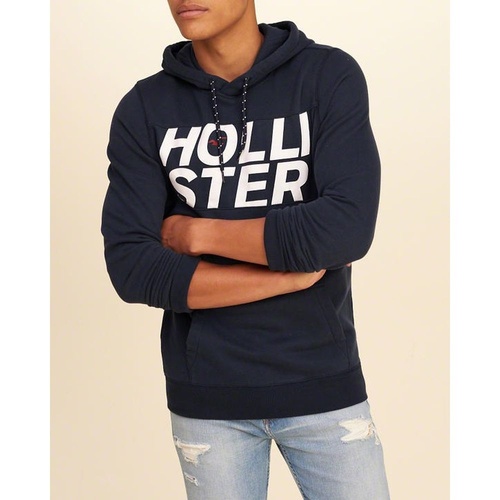 Hollister HCO 長袖 文字 連帽T 藍色 268