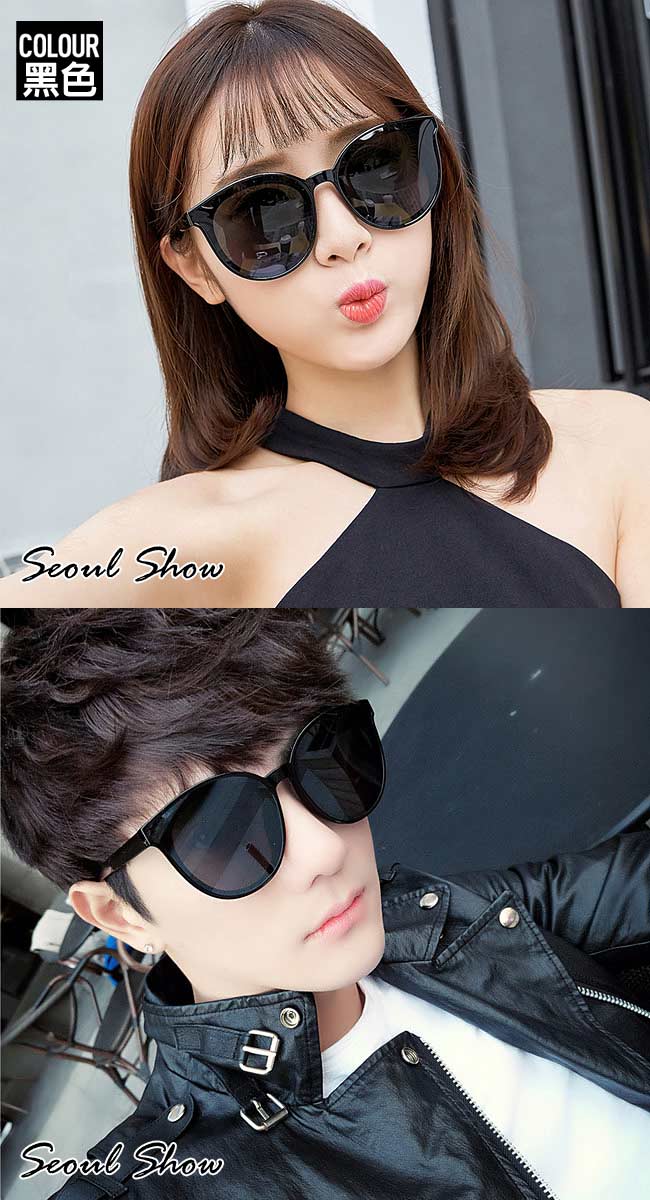 Seoul Show 藍色海洋的傳說 韓系時尚透明框太陽眼鏡 綠色