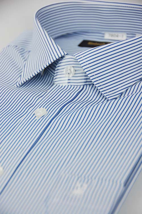 金‧安德森 藍白條紋窄版長袖襯衫