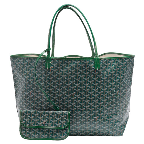 GOYARD St. Louis GM 防水帆布LOGO購物包(大-綠色)