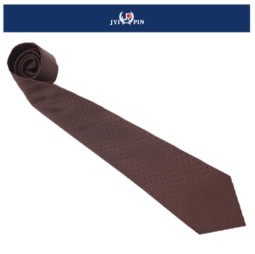 極品西服- 低調點點棕底絲質領帶 (YT0031)