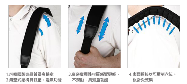 AIR CELL-06 韓國 7cm 雙鉤型減壓背帶 (背包專用)