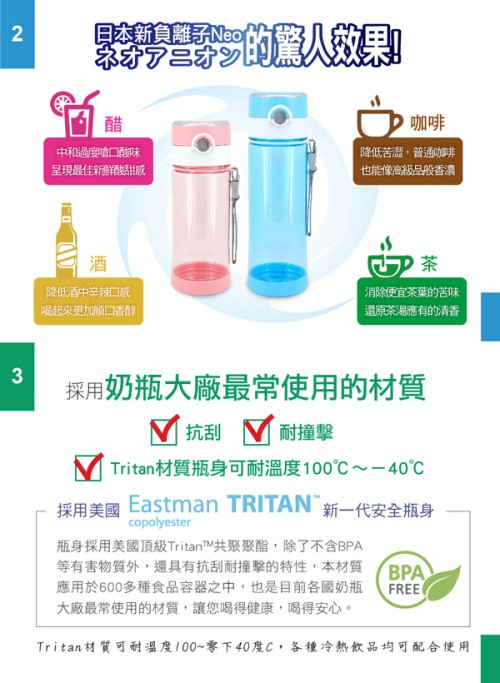 人因康元 新負離子能量水壺680ml