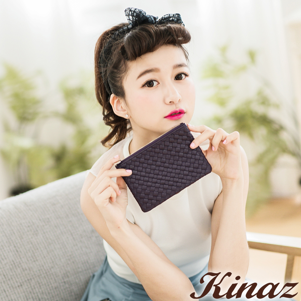 KINAZ - 永恆色偶然系列~羊皮輝映瑰麗鑰匙包-絢麗紫