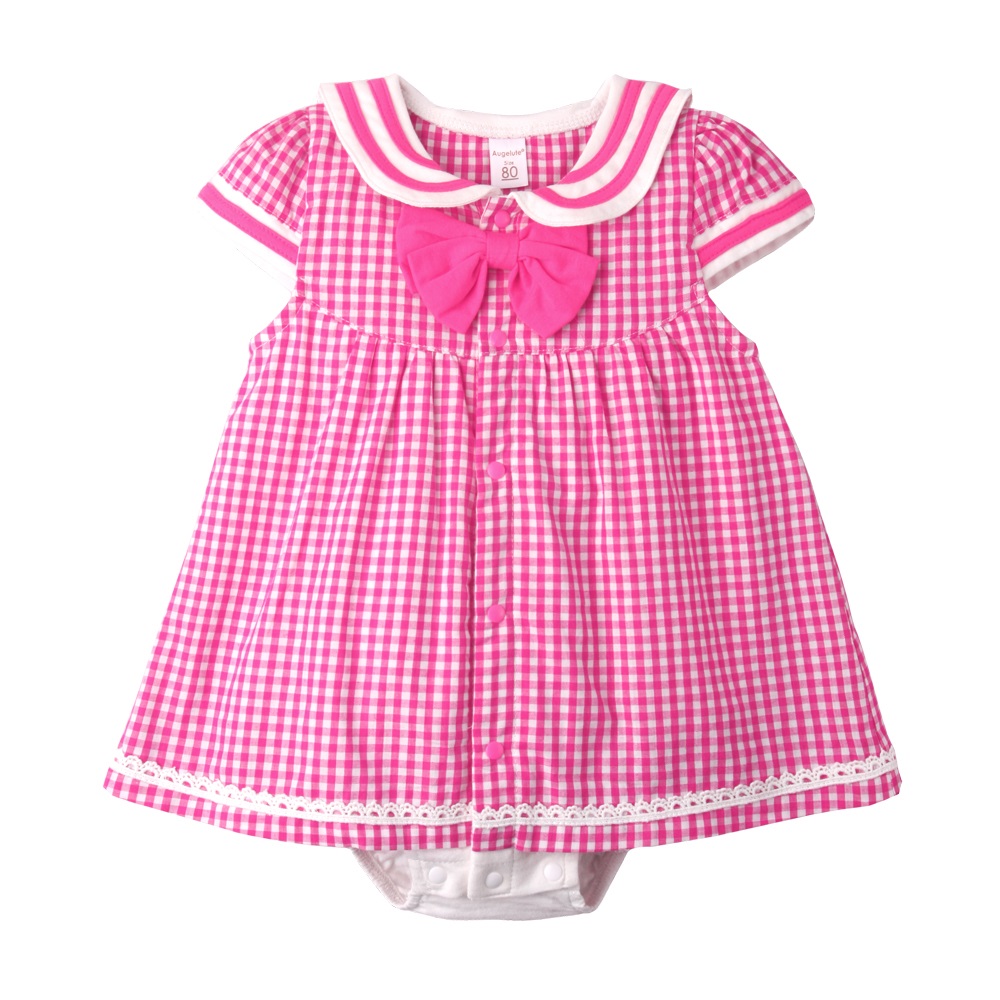 baby童衣 圓領學生風包屁衣 女寶寶格子包屁裙60210 product image 1