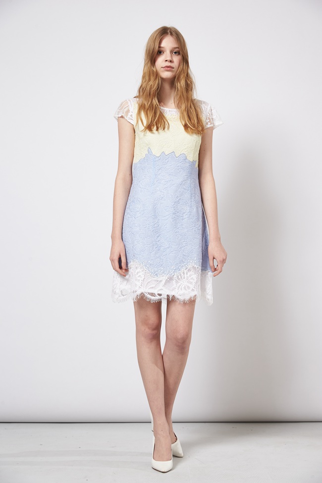 ICHE 衣哲 氣質3D蕾絲雕花拼接造型禮服洋裝