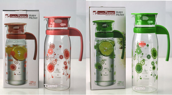 Tiamo 1215玻璃冷水壺 1200ml-二色