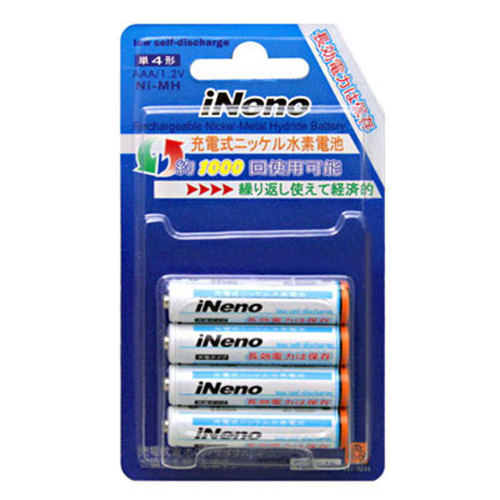 iNeno低自放4號鎳氫充電電池12入