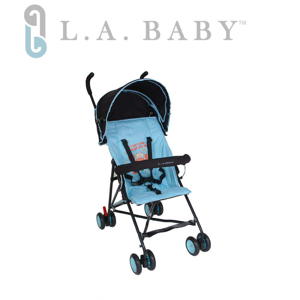(美國 L.A. Baby) 亮彩輕便嬰兒手推車(繽紛藍)