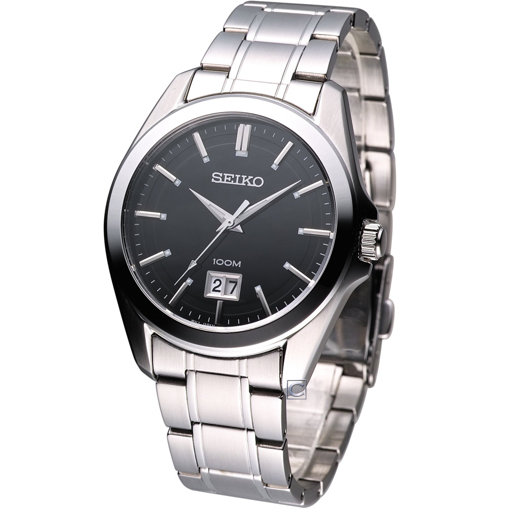 SEIKO 爵士品味時尚紳士腕錶(SUR009P1)-黑/40mm