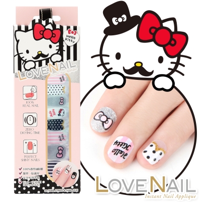 Hello Kitty x LOVE NAIL 限定版指甲油貼 淑女紳士條紋