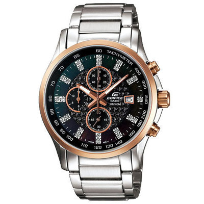 EDIFICE 閃耀時尚都會計時腕錶(黑)-41mm