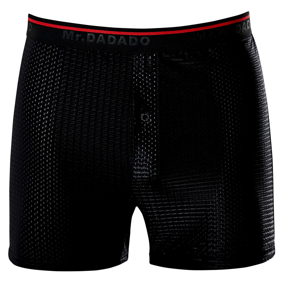 DADADO-黑標系列 M-2L 基礎寬鬆四角褲 (黑)男士平口-透氣網布
