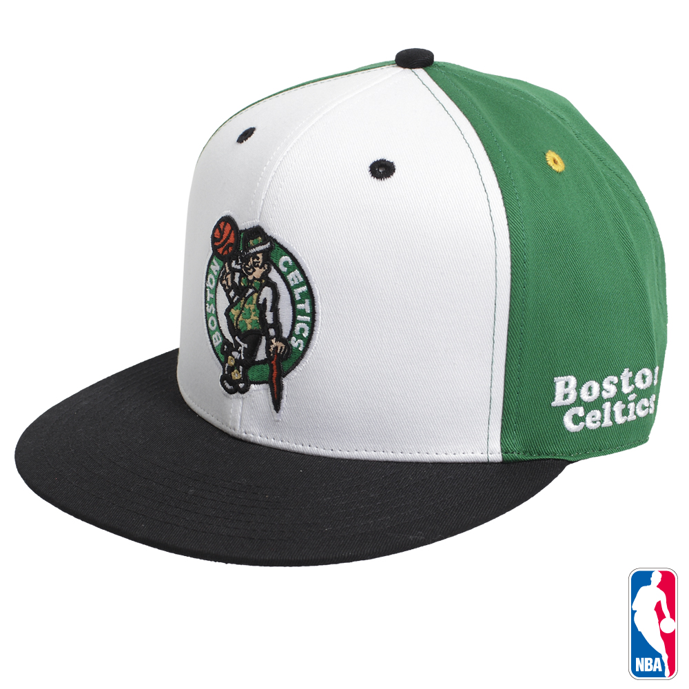 NBA-波士頓塞爾提克隊可調式嘻哈帽-白綠