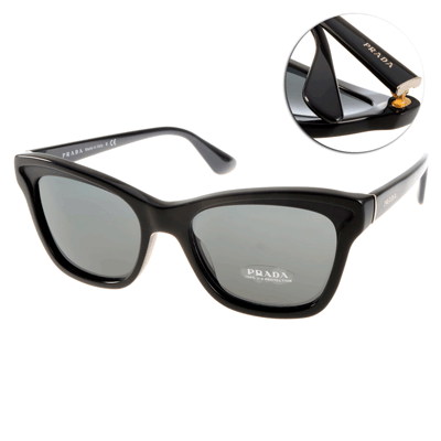 PRADA太陽眼鏡 明星貓眼款/黑#SPR16PA 1AB1A1