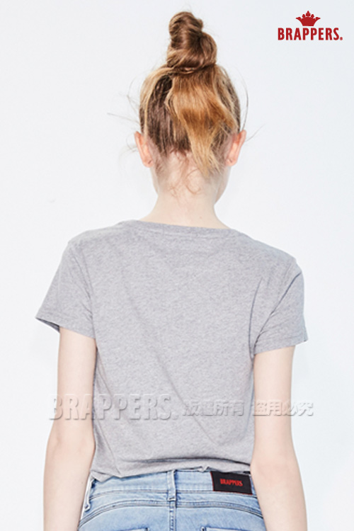 BRAPPERS 女款 溜冰鞋印刷圓領短袖T恤-灰