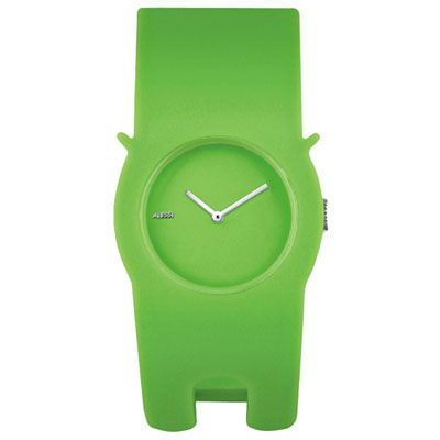 ALESSI 慵懶的貓造型手環錶-綠/35mm