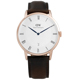 DW Daniel Wellington 英式羅馬數字真皮腕錶-白x玫瑰金框x棕/38mm product thumbnail 1