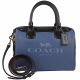 COACH 大LOGO PVC手提斜背兩用波士頓包(黑/藍) product thumbnail 1