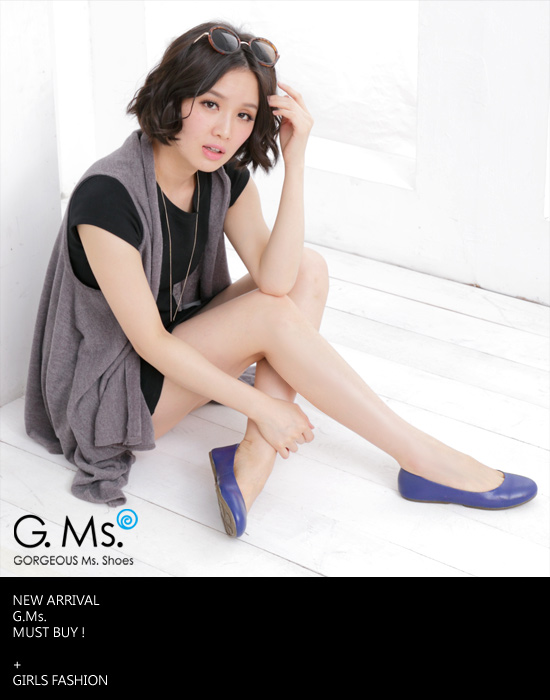 【G.Ms.】旅行女孩II‧素面全真皮可攜式軟Q娃娃鞋(附專屬鞋袋) ‧寶藍