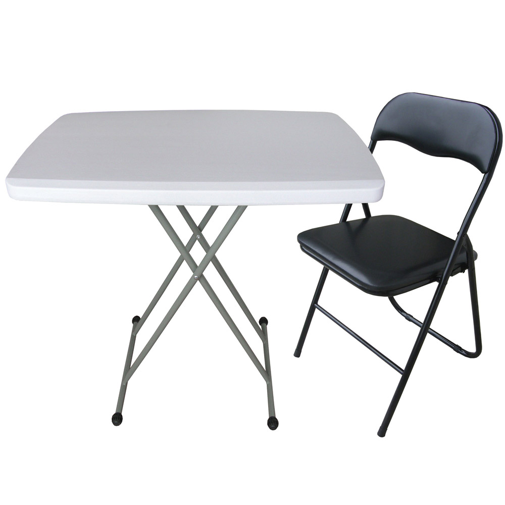 【免工具】六段式可調整-折疊桌椅組/電腦桌椅組/餐桌椅組(1桌1椅)