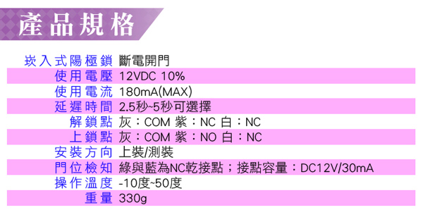 防盜門禁 KINGNET 崁入式陽極鎖 台灣製精品 適用電動門