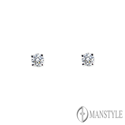 MANSTYLE 四方納福 0.10ct 鑽石耳環