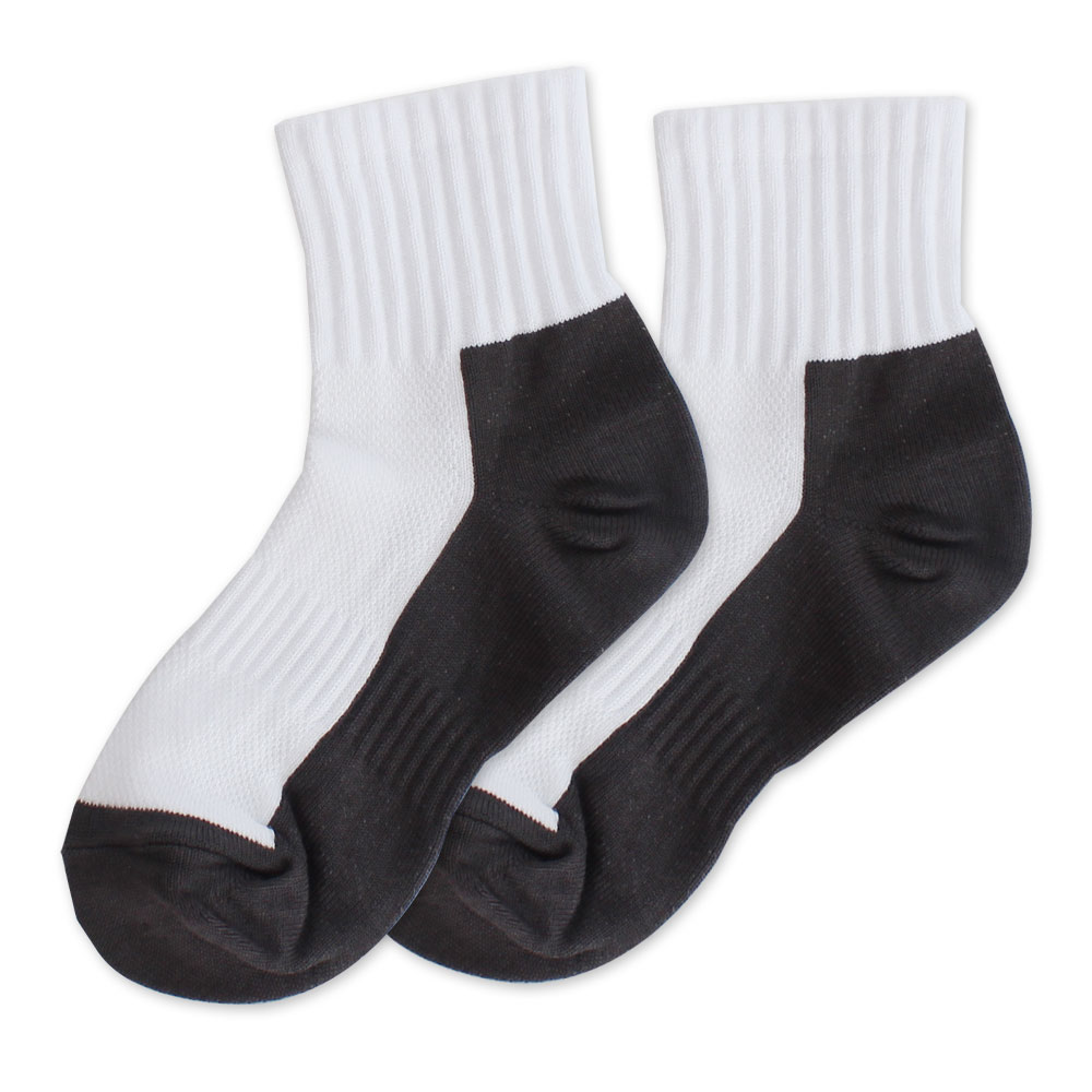 裕發 90度直角不滑落設計運動短襪(20~24cm)3入-灰白