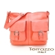 義大利Terrazzo -個性雙口袋牛皮斜背包-粉橙色17E8548A product thumbnail 1