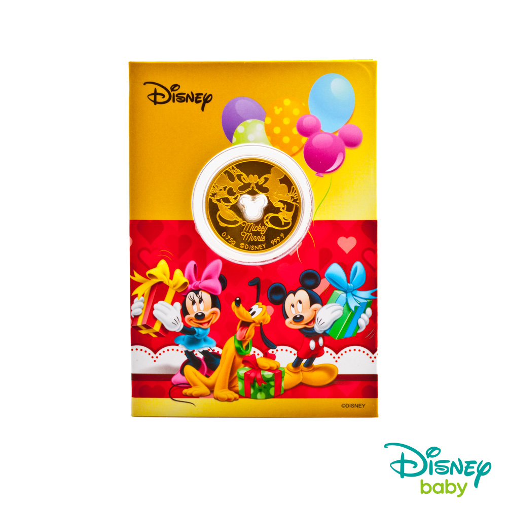 Disney迪士尼系列金飾 黃金鎖片金幣-祝福款