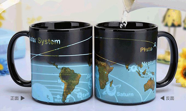 賽先生科學 行星地圖感溫變色杯