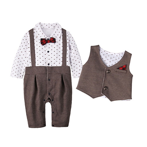 baby童衣 男寶寶連身衣 長袖紳士造型 蝴蝶結套裝 50809
