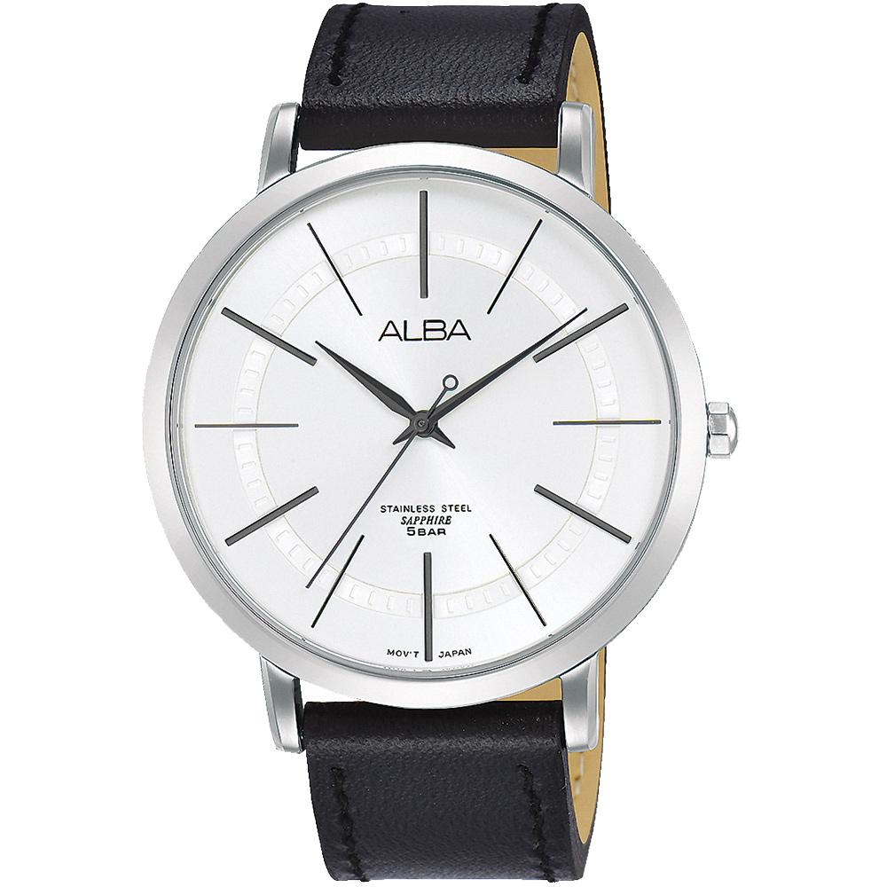 ALBA雅柏 極光情人時尚手錶(AH8479X1)-黑x銀色框/44mm